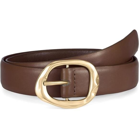 Leather Belt for Women Casual Waist Belt with Gold Buckle Fashion Ladies Belt main image 4